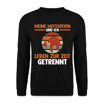 Meine Motivation und ich leben zur Zeit getrennt F - Unisex Pullover - Schwarz - Vorne - Alina (178cm) & Michal (187cm)