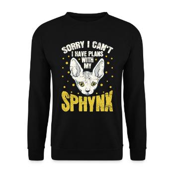 Je ne peux pas planifier avec Sphynx Kitten Pet Owner - Sweat-shirt Unisexe - noir - Devant - Alina (178cm) & Michal (187cm)
