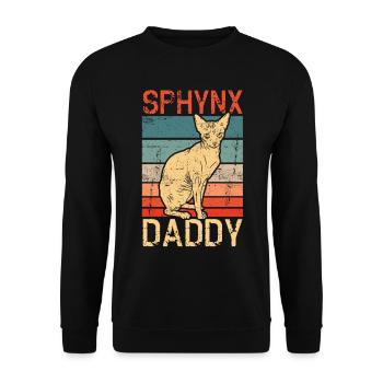 Sphynx-vati-kätzchen-haustier-besitzer-vintage - Unisex Pullover - Schwarz - Vorne - Alina (178cm) & Michal (187cm)
