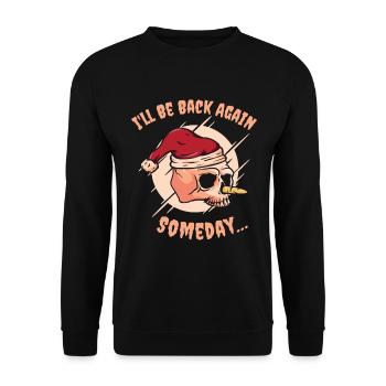 Halloween Urlaub Gruseliger Schneemann - Unisex Pullover - Schwarz - Vorne - Alina (178cm) & Michal (187cm)