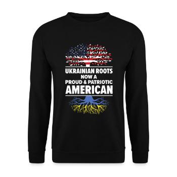 Born Ukrainian Ukraine American USA Citizenship - Unisex Sweatshirt - black - Front - Alina (178cm) & Michal (187cm)