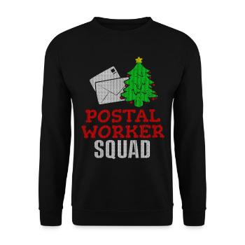 Postal Worker Squad Ugly Christmas Design Santa - Unisex Sweatshirt - black - Front - Alina (178cm) & Michal (187cm)