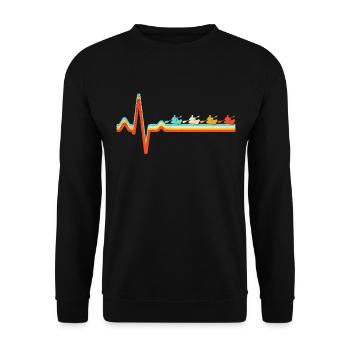 Canoeing Retro Heartbeat - Unisex Sweatshirt - black - Front - Alina (178cm) & Michal (187cm)