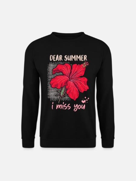Sommer Summer, lustiger Spruch mit Hibiskus Blüte - Unisex Pullover - Schwarz