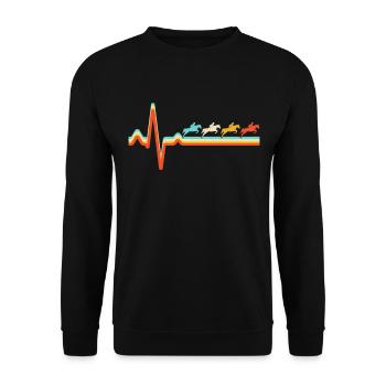Horse Retro Heartbeat - Unisex Sweatshirt - black - Front - Alina (178cm) & Michal (187cm)