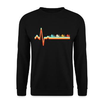 Kayak Retro Heartbeat - Unisex Sweatshirt - black - Front - Alina (178cm) & Michal (187cm)