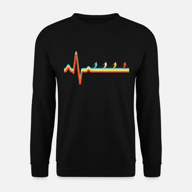 Ski Retro Heartbeat - Unisex Sweatshirt - black