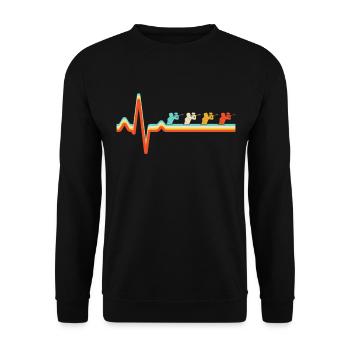 Paintball Rétro Heartbeat - Sweat-shirt Unisexe - noir - Devant - Alina (178cm) & Michal (187cm)