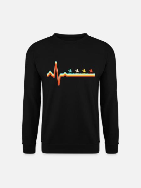 Surfer Retro Heartbeat - Sweat-shirt Unisexe - noir