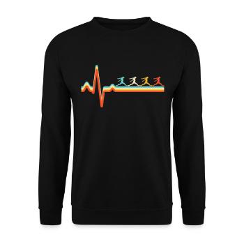 Parkour Retro Heartbeat - Unisex Sweatshirt - black - Front - Alina (178cm) & Michal (187cm)