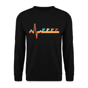 Paintball Retro Heartbeat - Sweat-shirt Unisexe - noir - Devant - Alina (178cm) & Michal (187cm)