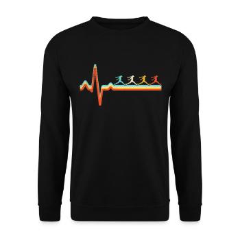 Parkour Retro Heartbeat - Unisex Sweatshirt - black - Front - Alina (178cm) & Michal (187cm)