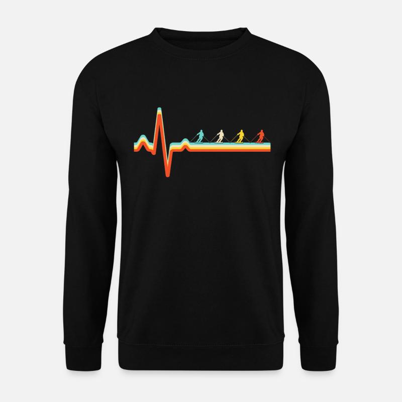 Ski Retro Herzschlag - Unisex Pullover - Schwarz