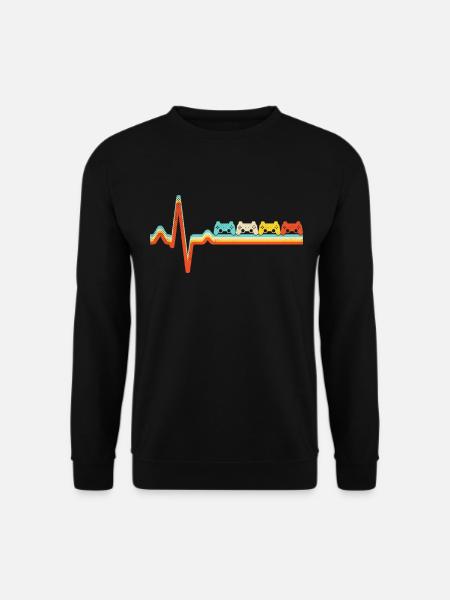 Gaming Retro Heartbeat - Unisex Sweatshirt - black
