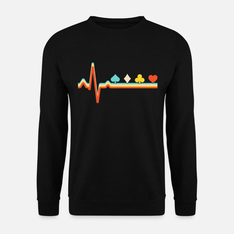 Poker Retro Heartbeat - Unisex Sweatshirt - black