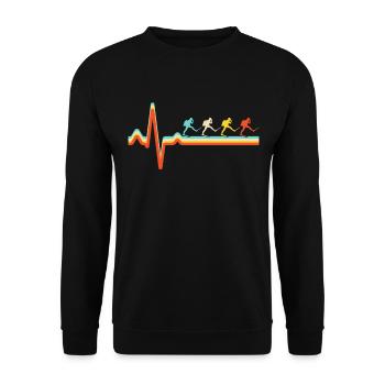 Tauchen Retro Herzschlag - Unisex Pullover - Schwarz - Vorne - Alina (178cm) & Michal (187cm)