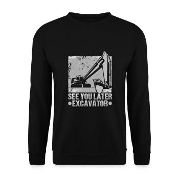 Crane operator design for excavator operators and construction workers - Unisex Sweatshirt - black - Front - Alina (178cm) & Michal (187cm)