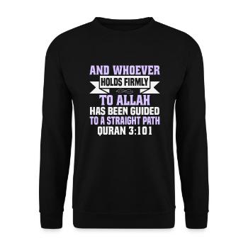 Versets coraniques L’islam cite les textes musulmans du Ramadan - Sweat-shirt Unisexe - noir - Devant - Alina (178cm) & Michal (187cm)