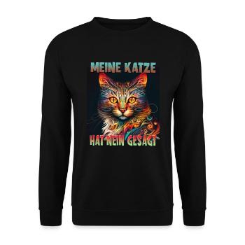 Cat Lovers Design Cat Maman Mon Chat a - Sweat-shirt Unisexe - noir - Devant - Alina (178cm) & Michal (187cm)