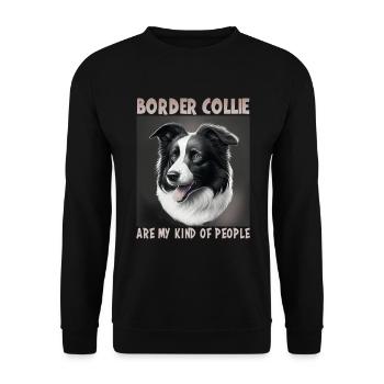 Hunde Spruch Border Collie Design - Unisex Pullover - Schwarz - Vorne - Alina (178cm) & Michal (187cm)