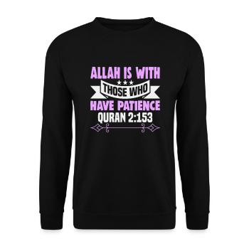 Quran Verse Islam Quotes Muslim Texts - Unisex Sweatshirt - black - Front - Alina (178cm) & Michal (187cm)