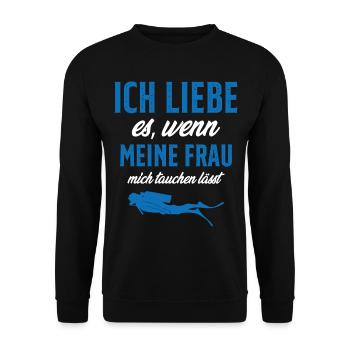 tauchen gehen lässt - Unisex Pullover - Schwarz - Vorne - Alina (178cm) & Michal (187cm)