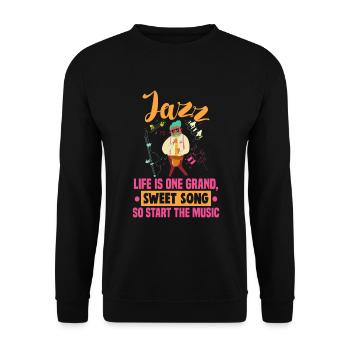 Jazz Musik Orchester Musiker - Unisex Pullover - Schwarz - Vorne - Alina (178cm) & Michal (187cm)