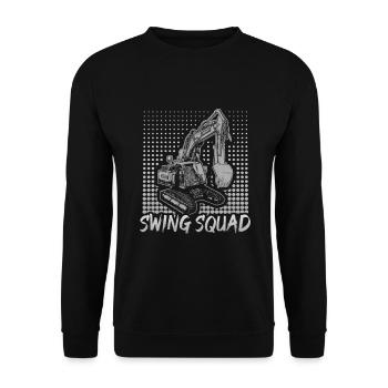 Crane operator design for excavator operators and construction workers - Unisex Sweatshirt - black - Front - Alina (178cm) & Michal (187cm)