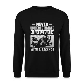Crane operator design for excavator operators and construction workers - Unisex Sweatshirt - black - Front - Alina (178cm) & Michal (187cm)