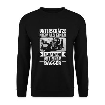 Crane operator design for excavator operators and construction workers - Unisex Sweatshirt - black - Front - Alina (178cm) & Michal (187cm)