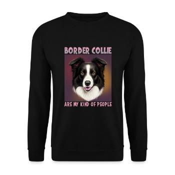 Hunde Spruch Border Collie Design - Unisex Pullover - Schwarz - Vorne - Alina (178cm) & Michal (187cm)