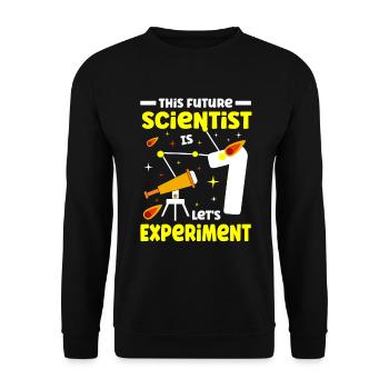 This future scientist is 7 Let's - Unisex Sweatshirt - black - Front - Alina (178cm) & Michal (187cm)