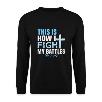 Citations chrétiennes Dessins pour les chrétiens croyants - Sweat-shirt Unisexe - noir - Devant - Alina (178cm) & Michal (187cm)