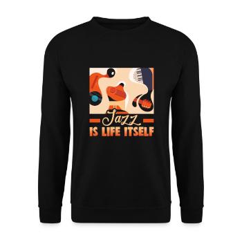 Musiciens d’orchestre de musique jazz - Sweat-shirt Unisexe - noir - Devant - Alina (178cm) & Michal (187cm)