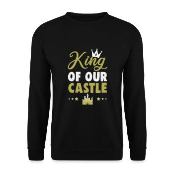 Father's Day King of our castle Papa Father - Unisex Sweatshirt - black - Front - Alina (178cm) & Michal (187cm)