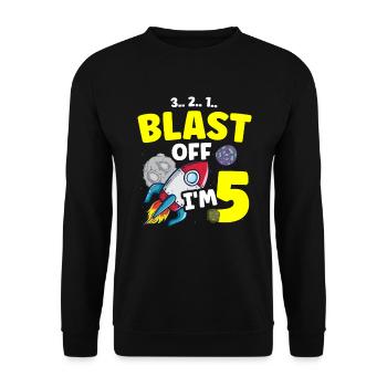 Ich Bin 5 Science Future Scientist Happy Birthday - Unisex Pullover - Schwarz - Vorne - Alina (178cm) & Michal (187cm)
