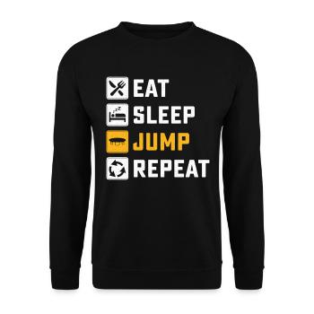 Trampolin - Unisex Pullover - Schwarz - Vorne - Alina (178cm) & Michal (187cm)