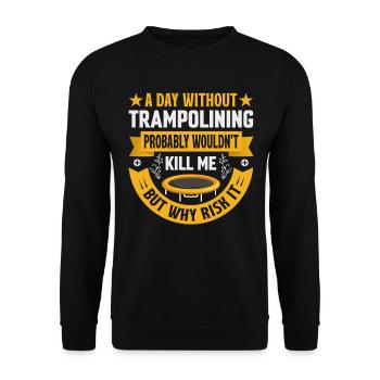 Trampolinspringen - Unisex Pullover - Schwarz - Vorne - Alina (178cm) & Michal (187cm)