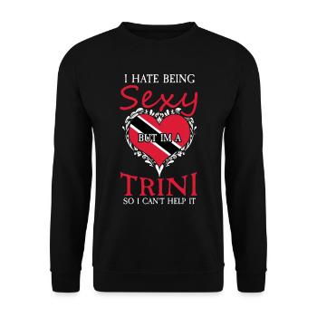 Sexy Trini Tobago Trinidad Drapeau Trinidad - Sweat-shirt Unisexe - noir - Devant - Alina (178cm) & Michal (187cm)