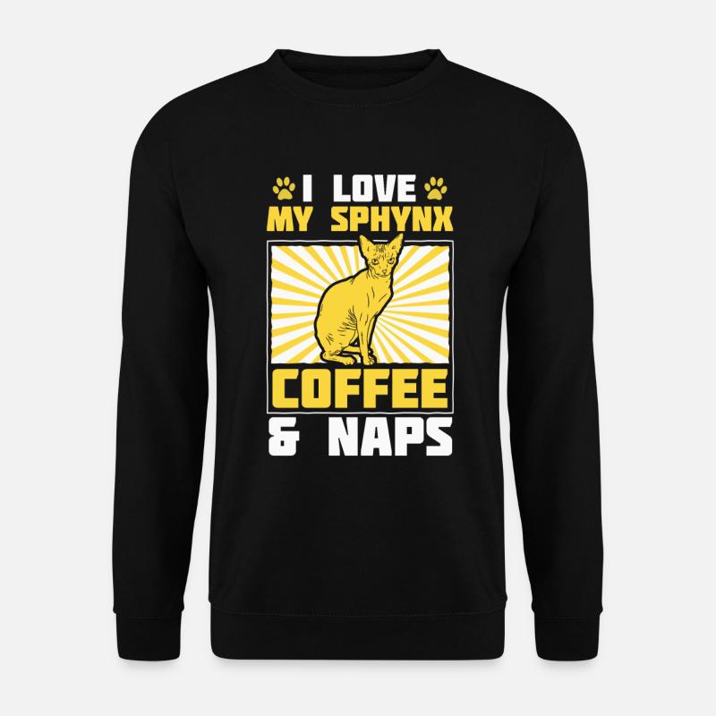 Sphynx coffee and - Unisex Sweatshirt - black