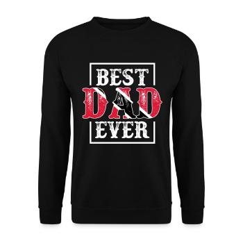 Meilleur père de tous les temps Tobago Trinidad Flag - Sweat-shirt Unisexe - noir - Devant - Alina (178cm) & Michal (187cm)