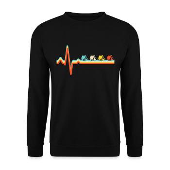Camping Retro heartbeat - Unisex Sweatshirt - black - Front - Alina (178cm) & Michal (187cm)