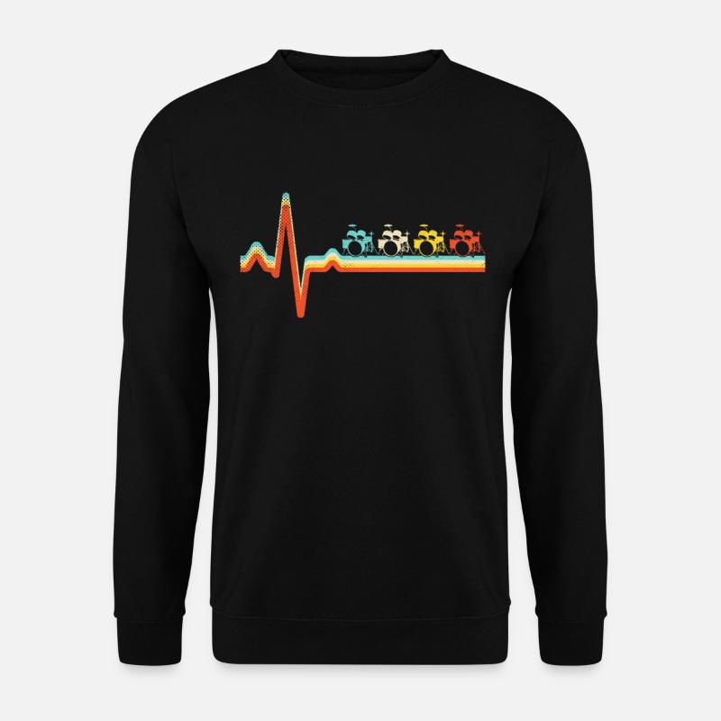 Drums Retro Heartbeat - Unisex Sweatshirt - black