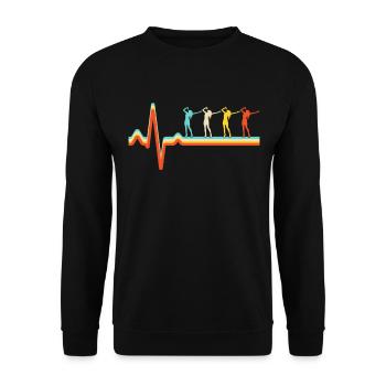 Chanter Retro Heartbeat - Sweat-shirt Unisexe - noir - Devant - Alina (178cm) & Michal (187cm)
