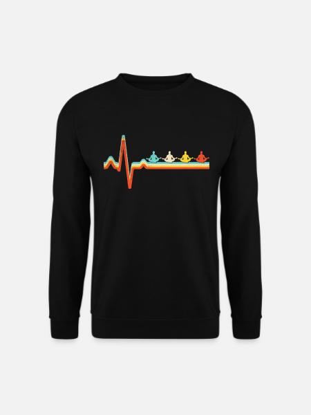 Meditation Retro Heartbeat - Unisex Sweatshirt - black