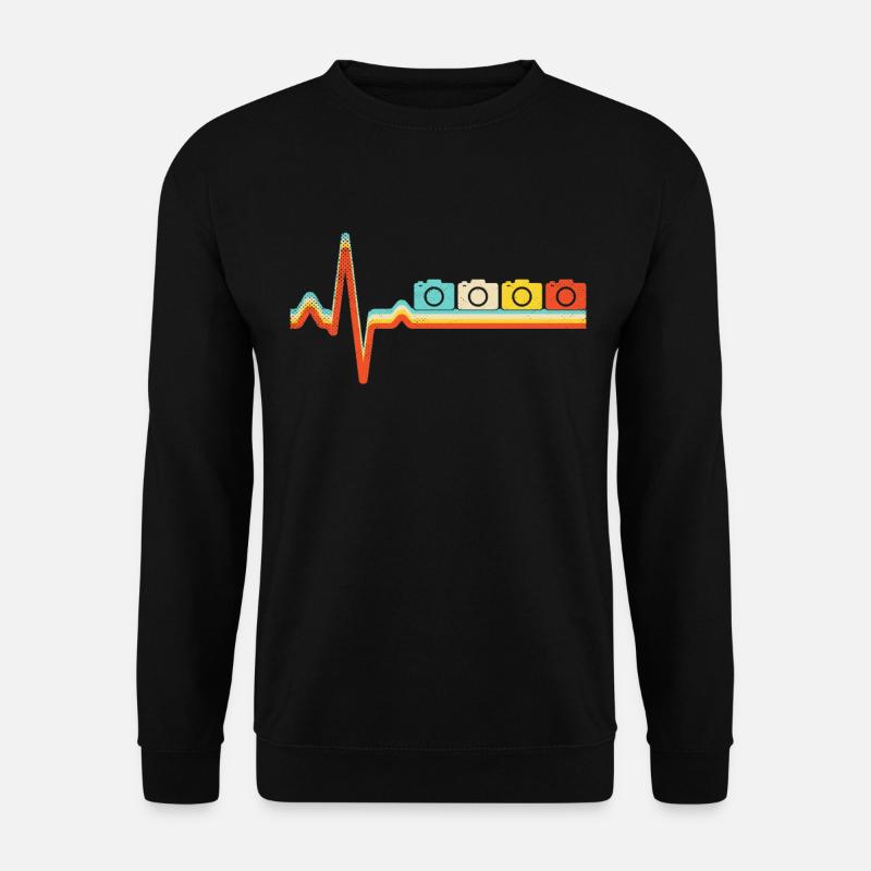 Fotografie Retro Herzschlag - Unisex Pullover - Schwarz