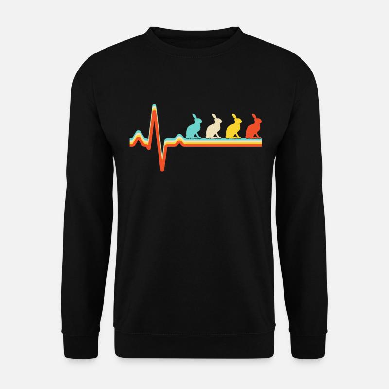 Rabbit Retro Heartbeat - Unisex Sweatshirt - black
