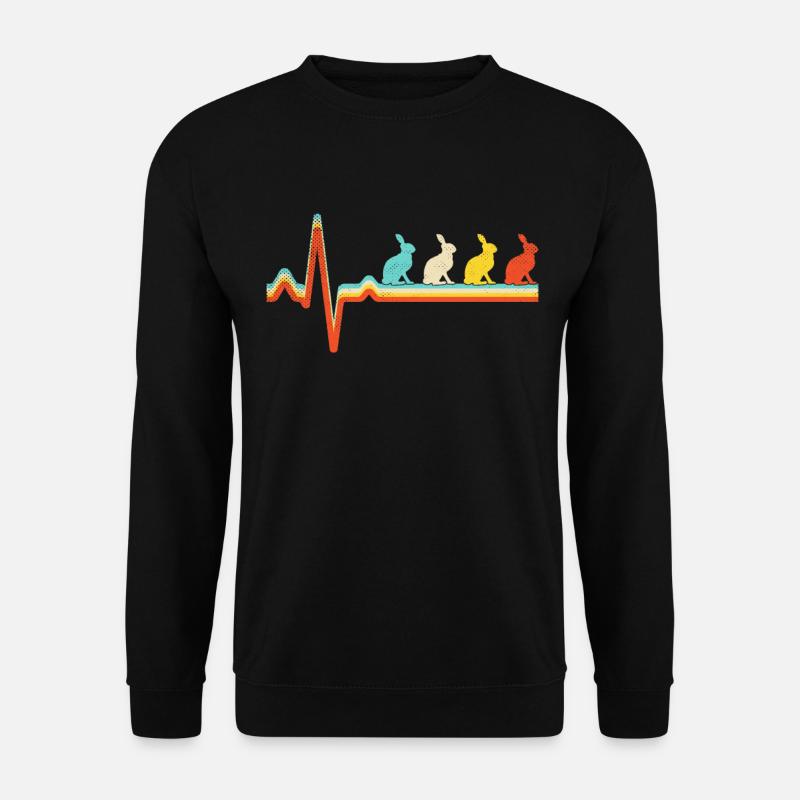 Rabbit Retro Heartbeat - Unisex Sweatshirt - black