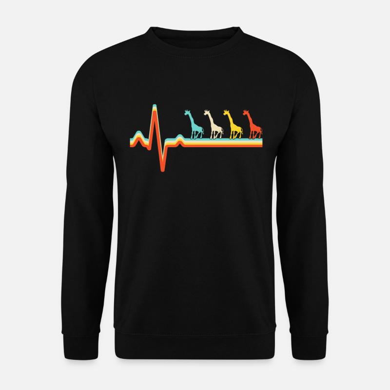 Giraffe Retro Heartbeat - Unisex Sweatshirt - black