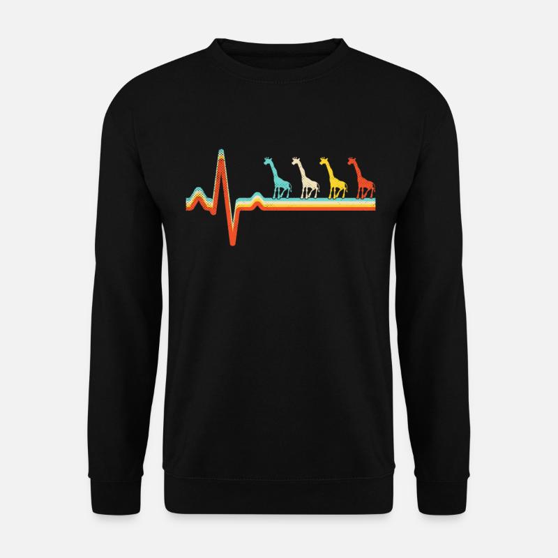 Giraffe Retro Heartbeat - Unisex Sweatshirt - black